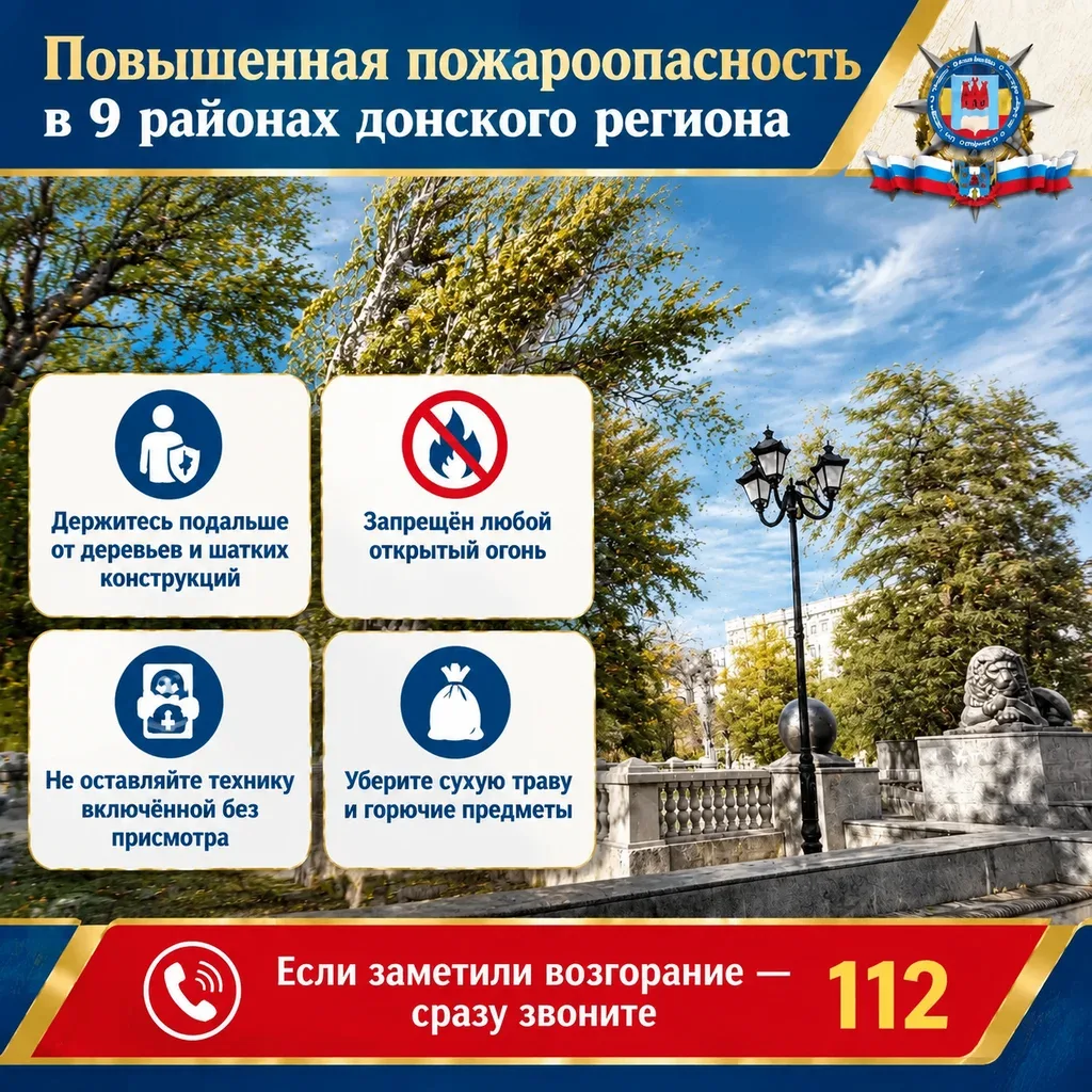 В Ростовской области уже несколько дней бушует мощный восточный ветер: порывы достигают 18–20 м/с