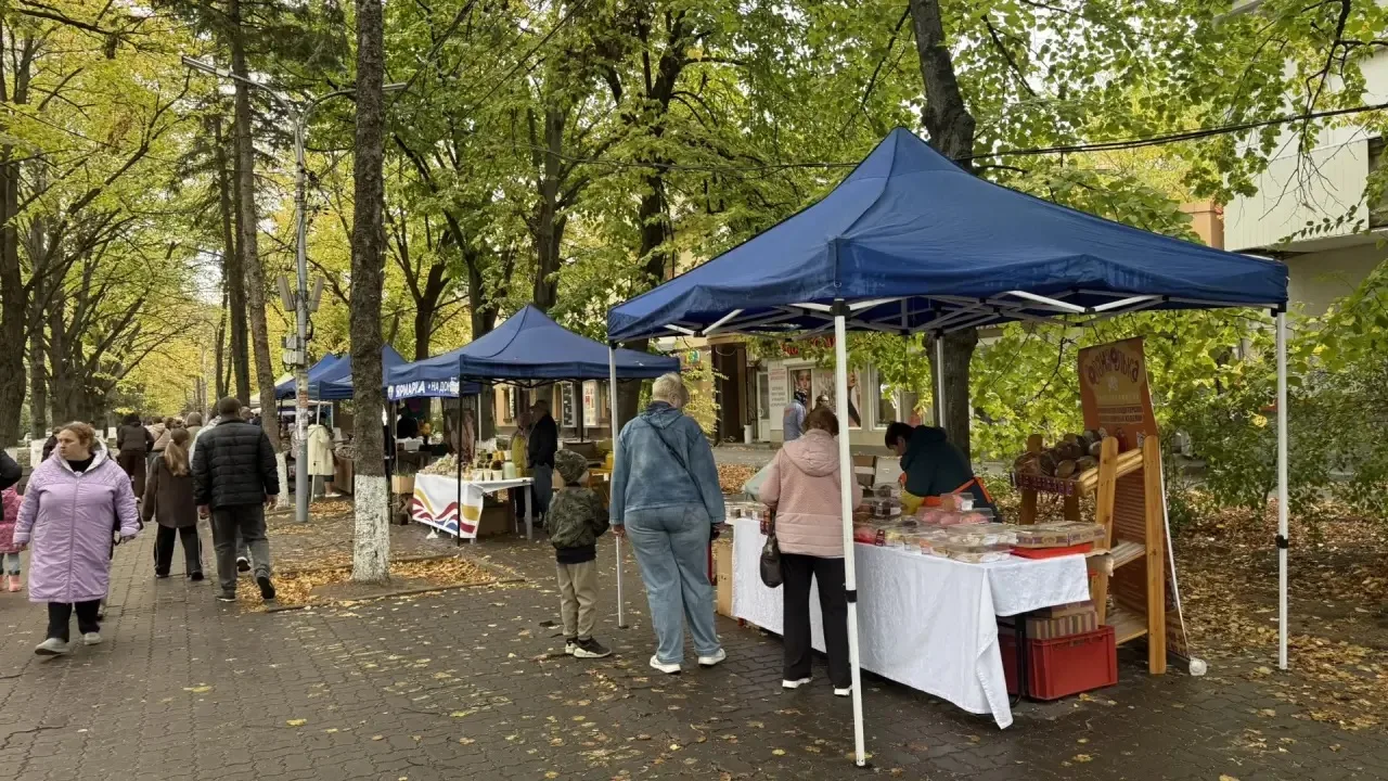На аллее Кирова в Батайске прямо сейчас работает ярмарка