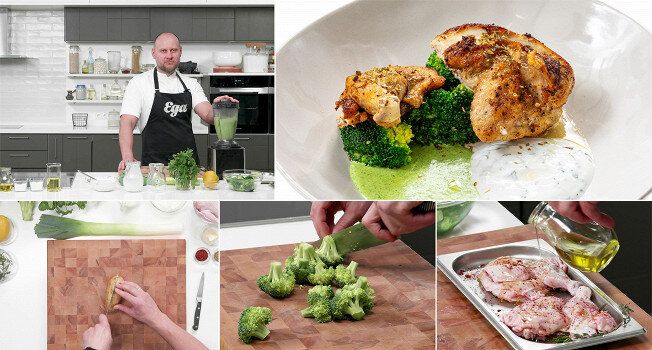 Праздничный цыпленок в соусе пармантье